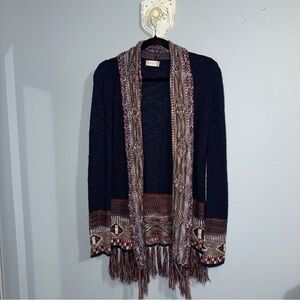 Altar’d State Sweater Women's S Tunic Open Cardigan Boho Southwest Aztec  Fringe